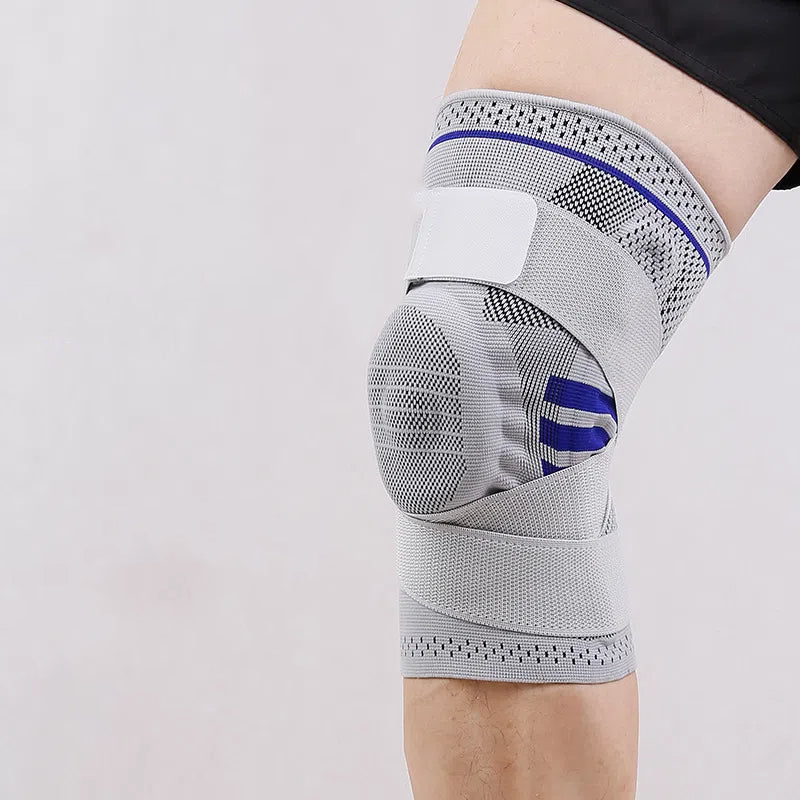 Strap support sports knee pads silicone shock absorption protection knee automatic closure outdoor sports - V.I.P Digital Presence