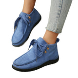 Lace-up Suede Single Shoes for Women Thick Sole Cloth Shoes - V.I.P Digital Presence