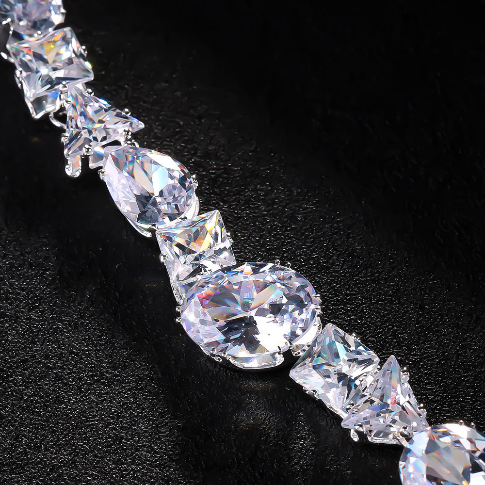Simple necklace earring set bride's wedding jewelry set fashionable and versatile accessories - V.I.P Digital Presence