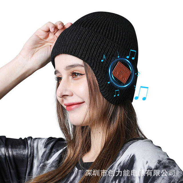 Wireless 5.0 Bluetooth Headset Cap Outdoor Warm Music Wrap Ear Cap - V.I.P Digital Presence