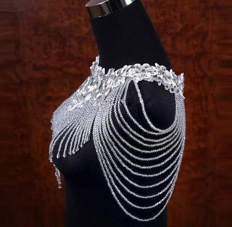 White Bolero Appliques Crystals Wedding Wrap Wedding Bolero Made in China Wedding Accessories Evening Dress - V.I.P Digital Presence