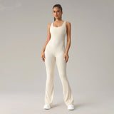Horn yoga jumpsuit beautiful back elastic body shaping fitness suit tight fitting vest sportswear for women - V.I.P Digital Presence