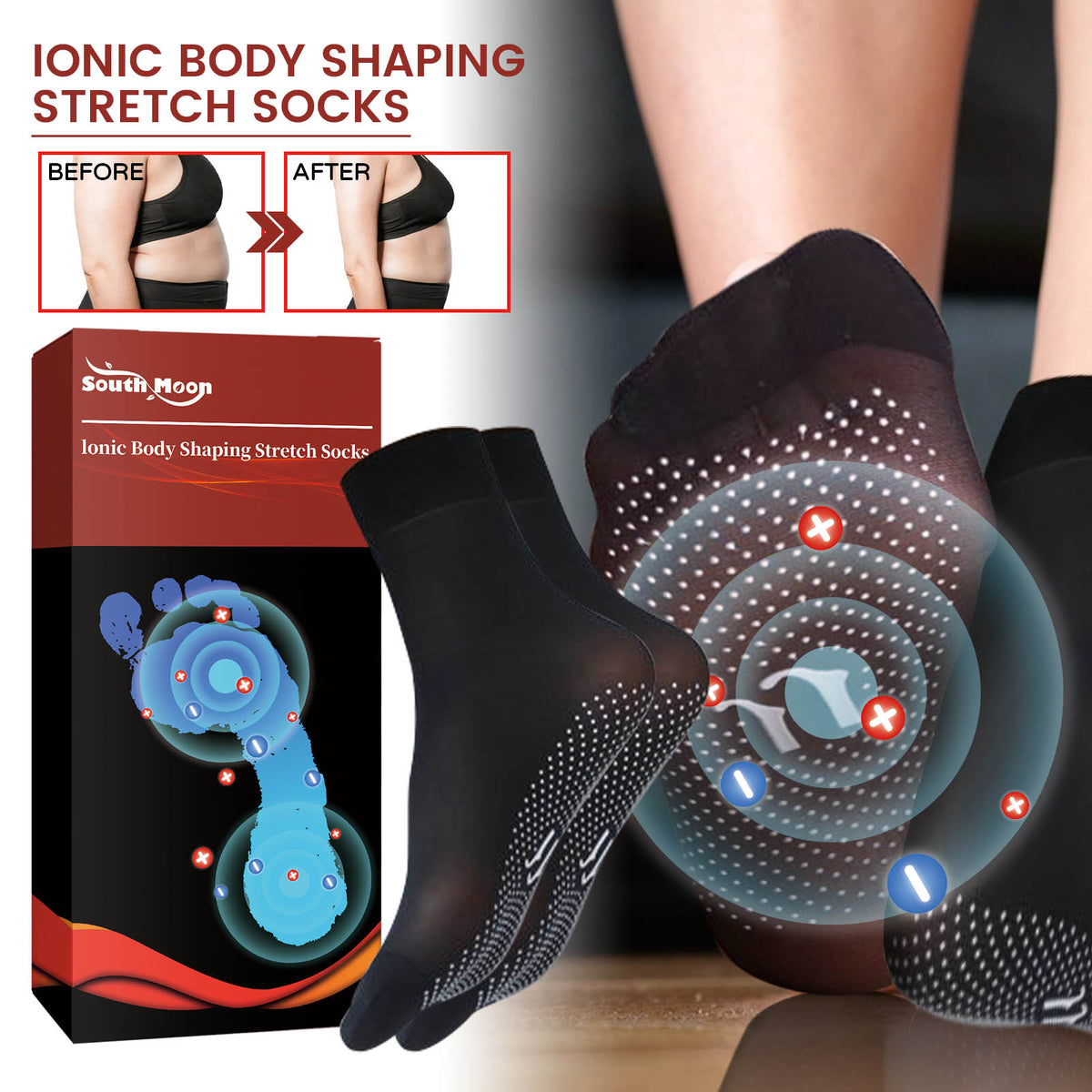 Ionic Body Shaping Stretch Socks, Outdoor Sports Comfortable Breathable Non-slip Foot Care Elastic Socks - V.I.P Digital Presence