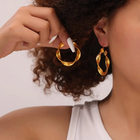 Titanium Steel Twisted Earrings - V.I.P Digital Presence