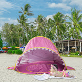 Tienda de playa para niños, protección solar y sombra junto al mar, casa de campaña con arenero totalmente automática