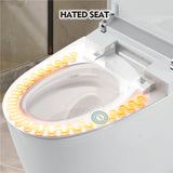 Heated seat intelligent toilet, integrated toilet, automatic flushing water tank toilet, with foot sensor flushing, white night - V.I.P Digital Presence