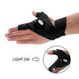 1 Pair Right and Left Multifunctional Gloves Outdoor Hiking Fingerless Gloves with LED Light Waterproof Flashlight Gloves - V.I.P Digital Presence