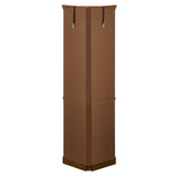 Corner Curio Cabinet with 5 Shelves and Lighting System, Oak(E26 light bulb not included) - V.I.P Digital Presence
