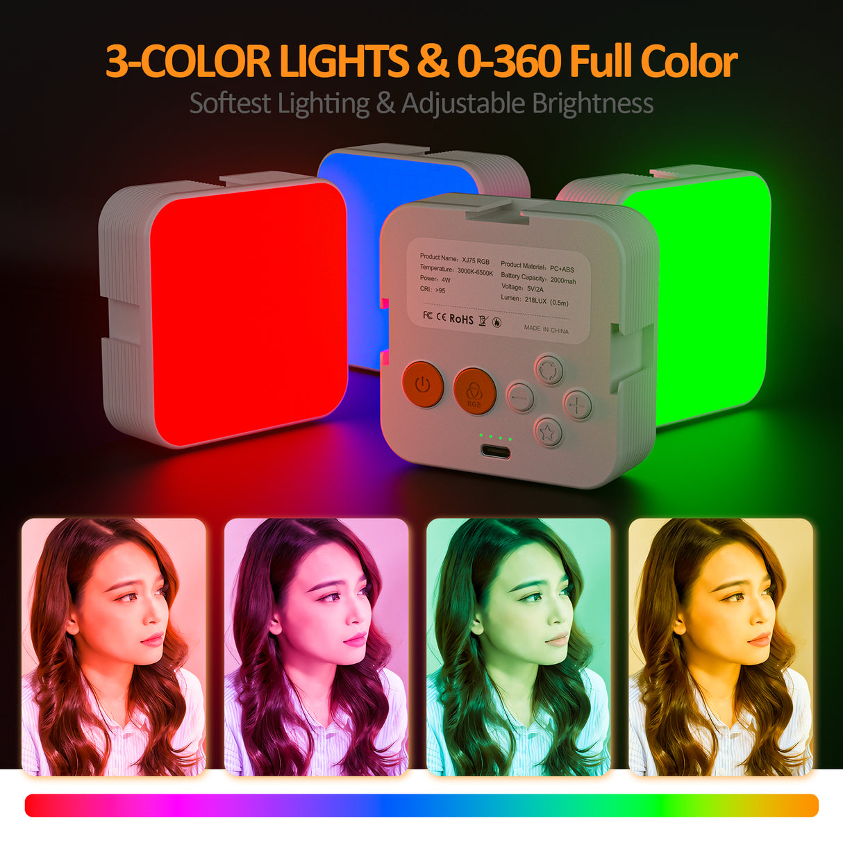 Camera pocket light atmosphere mini RGB mobile phone fill light live VLOG video conference photography light - V.I.P Digital Presence