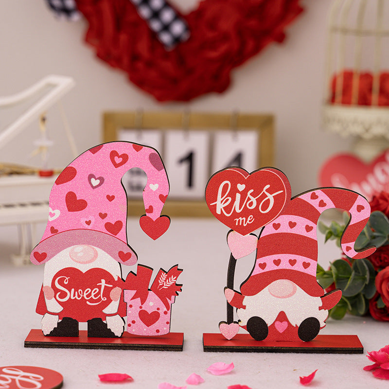 Valentine's Day Decoration Products Creative Love Rudolf Wooden Ornaments Romantic Wedding Love Home Decoration - V.I.P Digital Presence