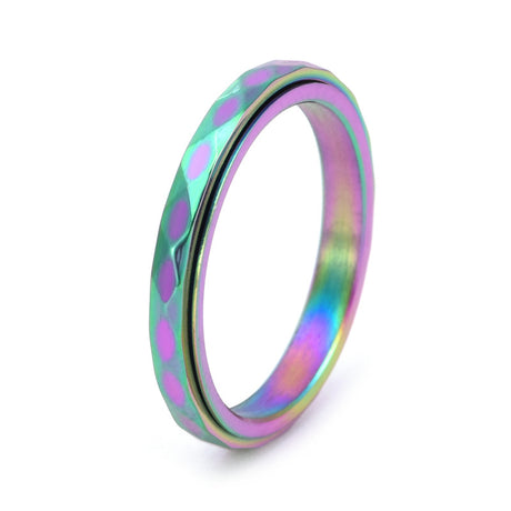 Diamond shaped niche jewelry for women, narrow cut food ring, rotatable ring - V.I.P Digital Presence
