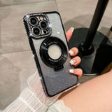 Phone case magnetic bracket Apple 14ProMax electroplated case - V.I.P Digital Presence