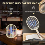 Foldable Electric Fly Swatter - Bug Zapper - Rechargeable Fly Zapper Racket Rotatable Handle Design with 3-Layer Safety Mesh - V.I.P Digital Presence