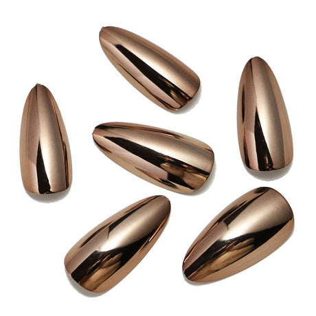 Wearable Nails European and American Style Electroplated Fake Nails Bronze Wearable Patch Manicure Nail Finished Products - V.I.P Digital Presence