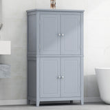 Bathroom floor storage cabinet, bathroom storage cabinet, 4-door independent cabinet, adjustable shelf, adaptive shelf, gray - V.I.P Digital Presence