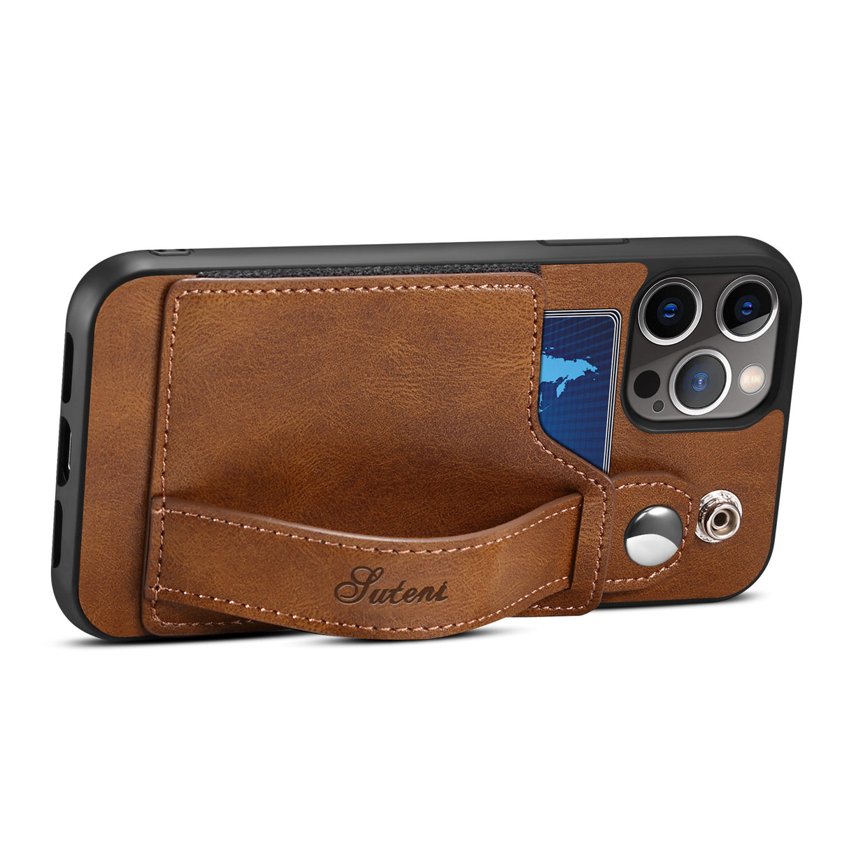Funda para iPhone 14ProMax, funda de piel con ranuras para tarjetas, compatible con Apple iPhone 14Pro, con función de muñeca y funda protectora trasera. 