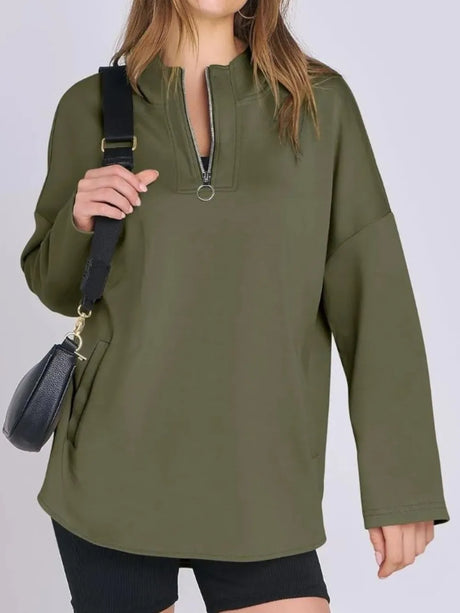 Quarter Zip Long Sleeve Hoodie - V.I.P Digital Presence