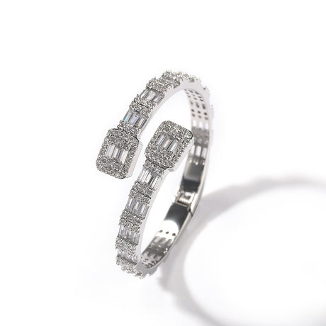 Fashionable Opening Bracelet Ins Style Diamond Set Interwoven Two Color Bracelet Personalized Hip Hop Men's Handpiece - V.I.P Digital Presence