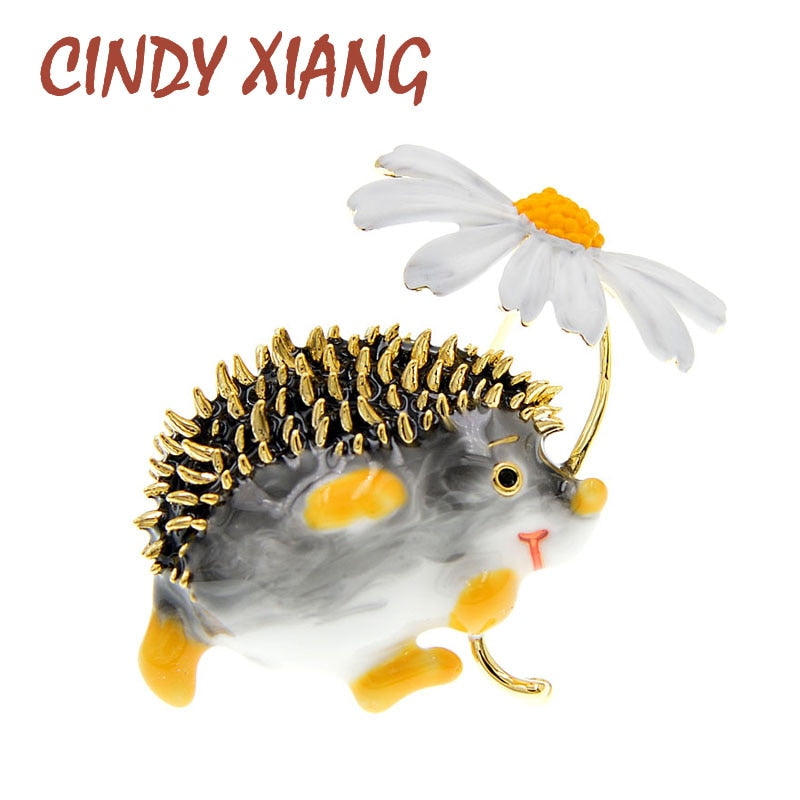 CINDY XIANG Cute Hedgehog Brooch Fashion Daisy Brooches For Women Animal Jewelry Funny Winter Design High Quality - V.I.P Digital Presence