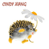CINDY XIANG Cute Hedgehog Brooch Fashion Daisy Brooches For Women Animal Jewelry Funny Winter Design High Quality - V.I.P Digital Presence