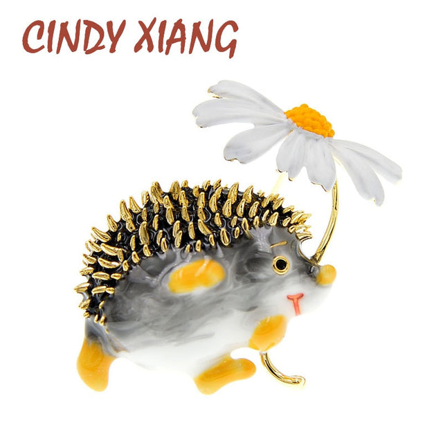 CINDY XIANG Cute Hedgehog Brooch Fashion Daisy Brooches For Women Animal Jewelry Funny Winter Design High Quality - V.I.P Digital Presence