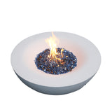 42 Inch Outdoor Concrete Propane gas Fire Pit bowl in Antique white color - V.I.P Digital Presence