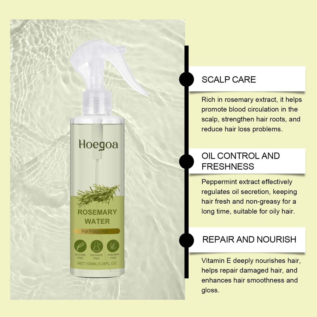 Rosemary Hair Care Spray Nourishes, Nurses, Softens And Leaves Fragrance, Strengthens And Restores Glossy Hair - V.I.P Digital Presence
