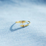 925 Sterling Silver Inlaid Zircon Bypass Ring - V.I.P Digital Presence