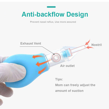 Infant silicone nasal aspirator pump type neonatal cold nasal mucus cleaner antibackflow baby nasal aspirator safe and non-toxic - V.I.P Digital Presence