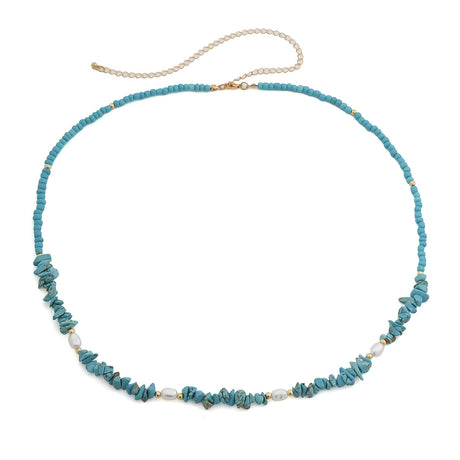 Gravel imitation pearl beach waist chain waist chain jewelry versatile single-layer bead body chain - V.I.P Digital Presence