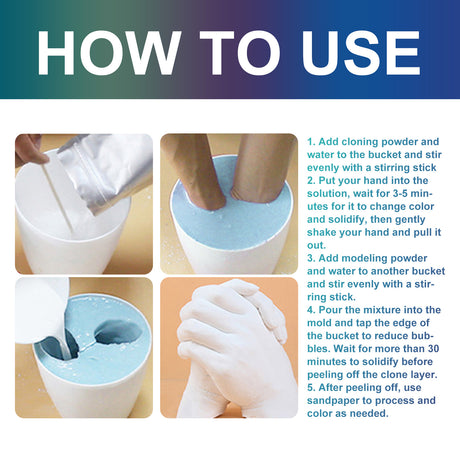 DOWMOO Diy For Love Keepsake Hands Casting Kit, Clone Powder Model Powder 3d Three-Dimensional Hand And Foot Film Technology Souvenir - V.I.P Digital Presence