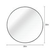 Black 30 Inch Metal Round Bathroom Mirror - V.I.P Digital Presence