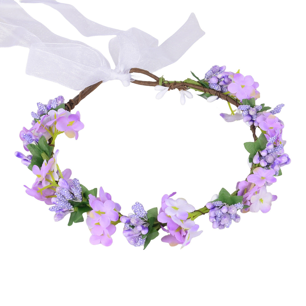 Hawaiian flower garland headband, bride's wedding headdress, bridesmaid's photo, simulated flower wreath, mini flower - V.I.P Digital Presence