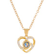 Diamond studded heart-shaped projection necklace in 100 languages. I love you, heart-shaped pendant, couple necklace - V.I.P Digital Presence