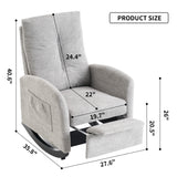 Accent Rocking Chair with Footrest High Back Rubber Wood Rocking Legs Bedroom Living Space - V.I.P Digital Presence