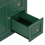 30" Bathroom Vanity with Sink Top, Bathroom Vanity Cabinet with Door and Two Drawers, Solid Wood Frame, One Package, Green - V.I.P Digital Presence