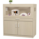 Squirrel cage acrylic panel with independent storage cabinet and wooden guinea pig room with bridge (L 31.50 x W 15.75 x H32.28) - V.I.P Digital Presence