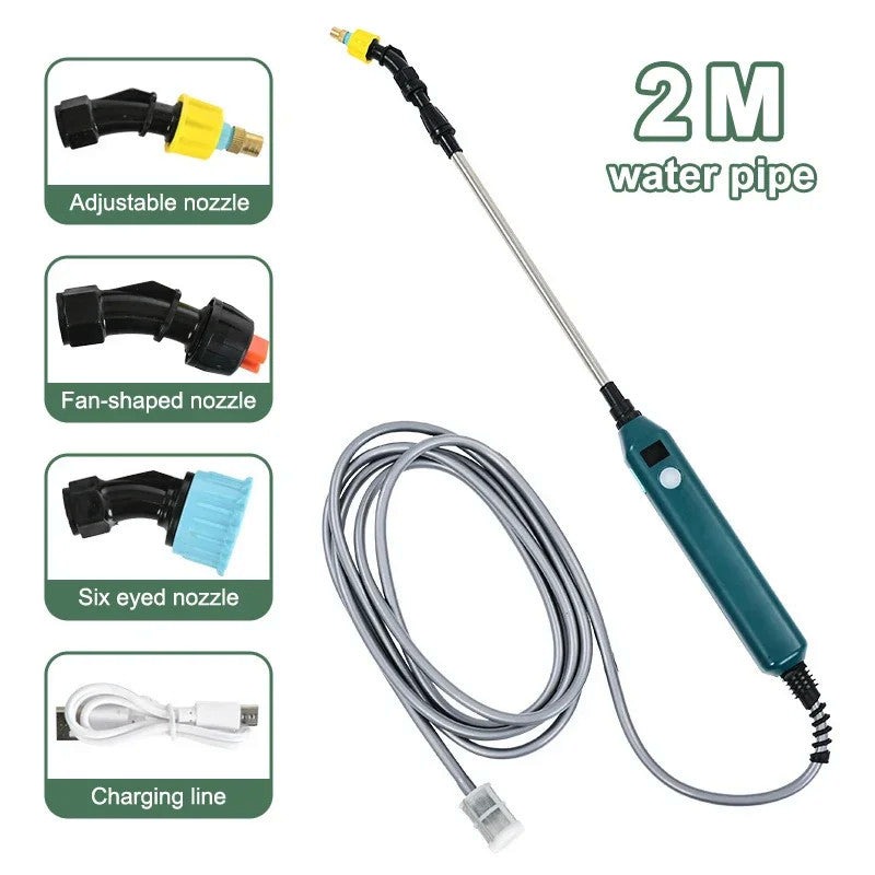 2400mAh Portable Electric Sprayer Wand. 3 nozzles, high - pressure, for garden plant watering. - V.I.P Digital Presence