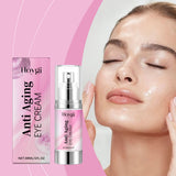 Crema para ojos suave, delicada, hidratante, iluminadora, reafirmante y masajeadora.