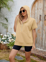 Half Zip Short Sleeve Hooded Top - V.I.P Digital Presence