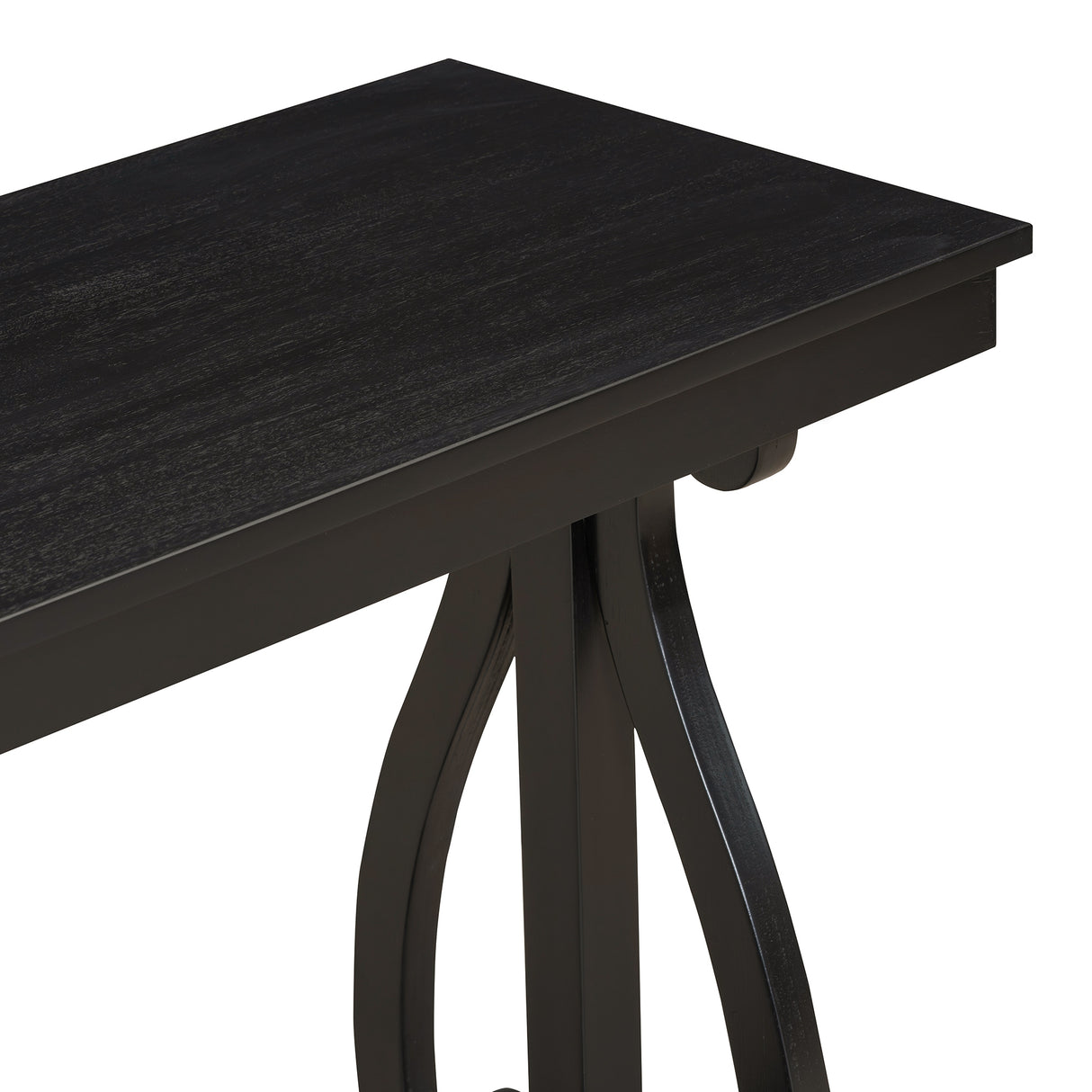 48-Inch Rustic Vintage Console Table --- Farmhouse Style Entryway Table with Open Shelf and Sturdy Construction (Black) - V.I.P Digital Presence