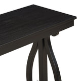 48-Inch Rustic Vintage Console Table --- Farmhouse Style Entryway Table with Open Shelf and Sturdy Construction (Black) - V.I.P Digital Presence