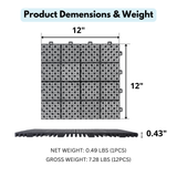 12 x 12 inch black interlocking deck tiles, plastic waterproof, weighing up to 6613 pounds, with a rose pattern pack of 12 - V.I.P Digital Presence