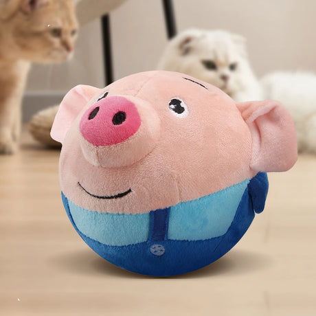 Electronic Pet Dog Toy Music Vibration Bouncing Ball Bite Puppy Ball Active Moving Pet Plush Sing Dog Chewing Squeaker Dog Toy - V.I.P Digital Presence
