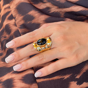 Retro Irregular Inlaid Gemstone Ring Geometric Acrylic Versatile Ring Set - V.I.P Digital Presence
