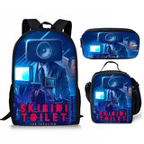 New 3PC-SET Skibidi Toilet Man Backpack Custom Game Peripheral Schoolbags For Primary Secondary School Teenage - V.I.P Digital Presence
