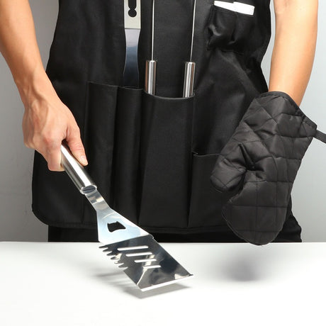 Stainless Steel Grill Apron Multifunctional Grill 6 Piece Set Outdoor Tool Combination - V.I.P Digital Presence