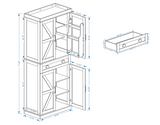 71" Kitchen Pantry Storage Cabinet with 4 Doors(2Doors with Racks)1 Drawer 2 Adjustable Shelves Freestanding Cupboard - V.I.P Digital Presence
