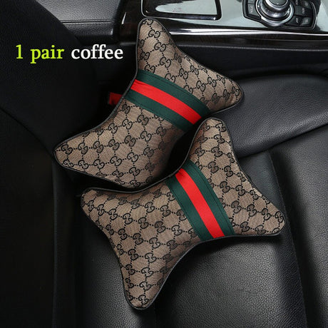 1 pair Luxury Linen material car headrest pillow Unisex Breathable Auto Neck Rest Headrest Cushion Pillows 4 seasons Universal - V.I.P Digital Presence