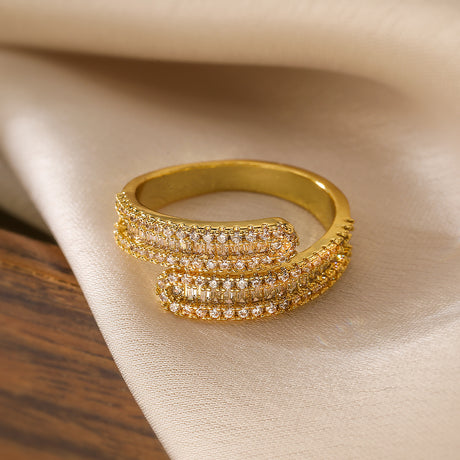 European and American luxury high-end ring for women, niche geometric opening ring, new - V.I.P Digital Presence